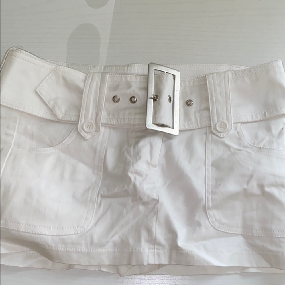 White mini skirt